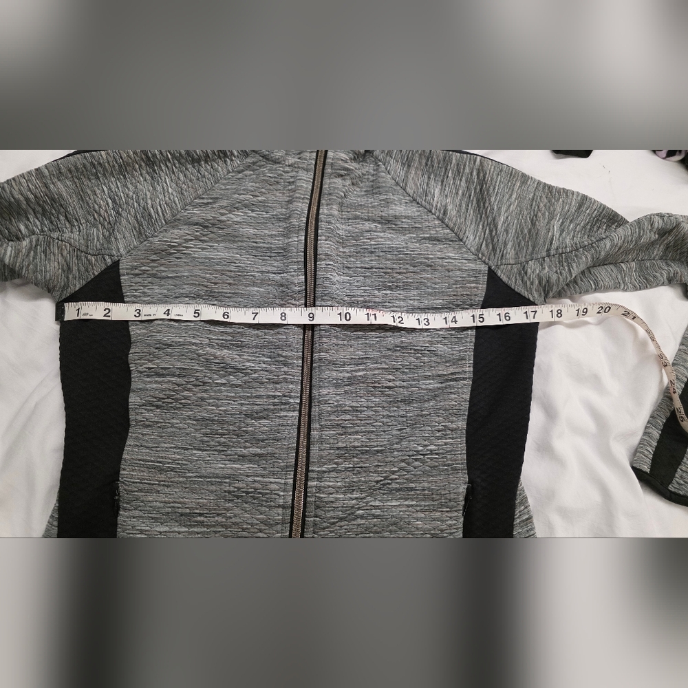 🍁Athleta Stratus Full Zip Hoodie Jacket Womens Small Gray Black Athletic - Picture 8 of 9